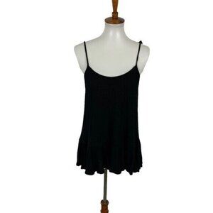 Seed Heritage Black Sleeveless Tank Top Large Minimalist Casual Chic